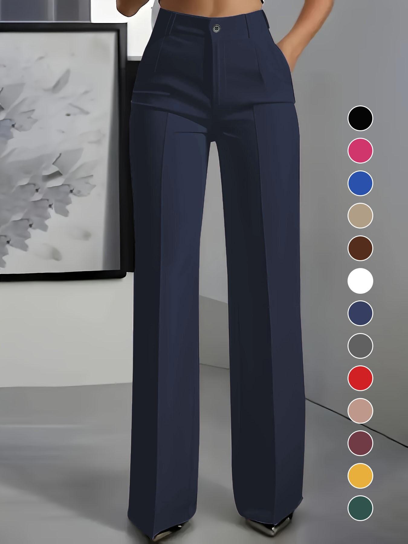 Women's New High Waist Drape Straight Leg Simple Suit Pants, Womenswear Elegant Business Casual Wear, Comfortable and Stylish Aesthetic Design