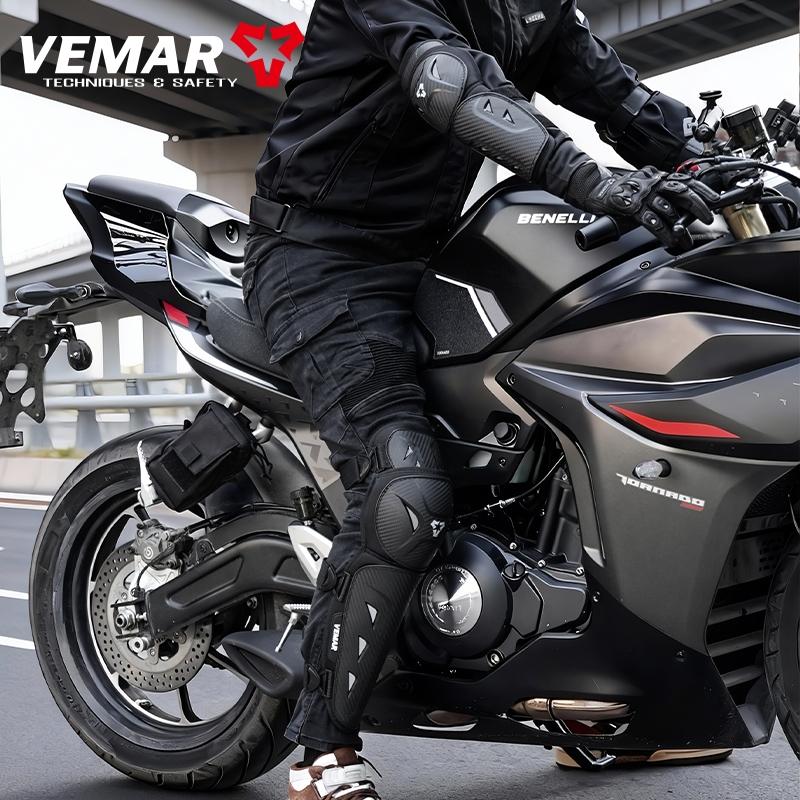 Vemar 4-Piece/Set Motorcycle Knee and Elbow Pads Set, Long Protective Gear for Cycling, Unisex Elbow Guards Knee Protector for Safety Motorbike Riding