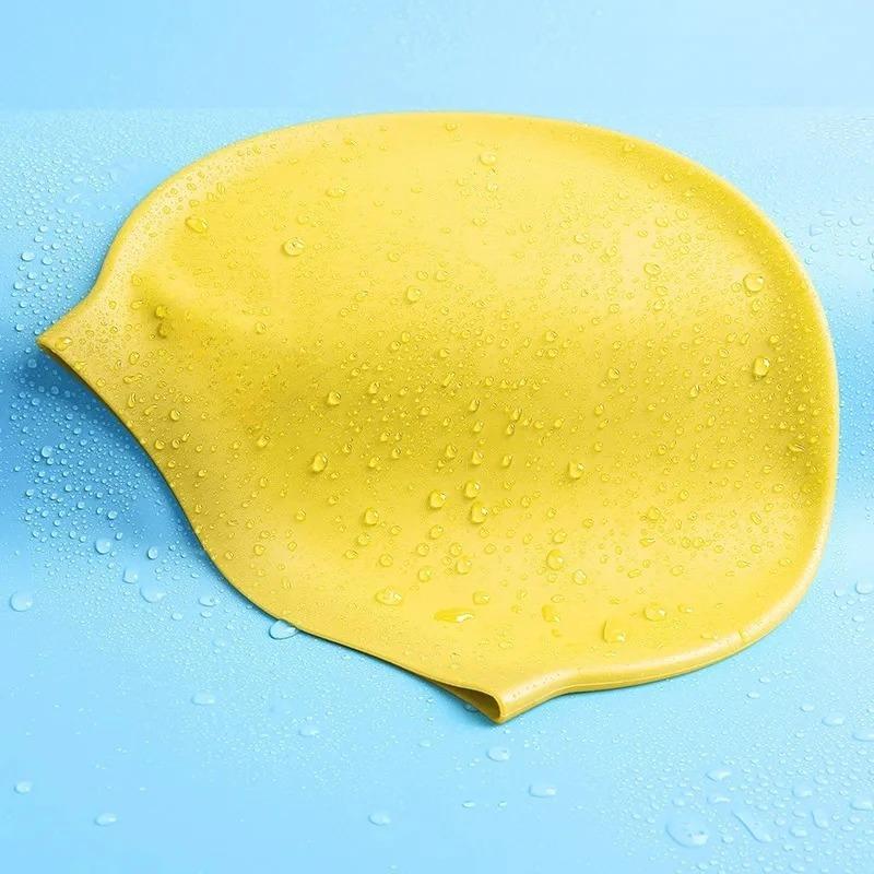 Waterproof Silicone Swim Cap Unisex High Elasticity Flexible Ear Protection Pool Hat for Adults Kids Girls Boys