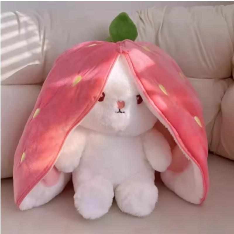 Cute Fruit Rabbit Plush Pillow Toy, Adorable Filled Doll, Perfect Gift for Girls, Birthday Present, Room Decoration