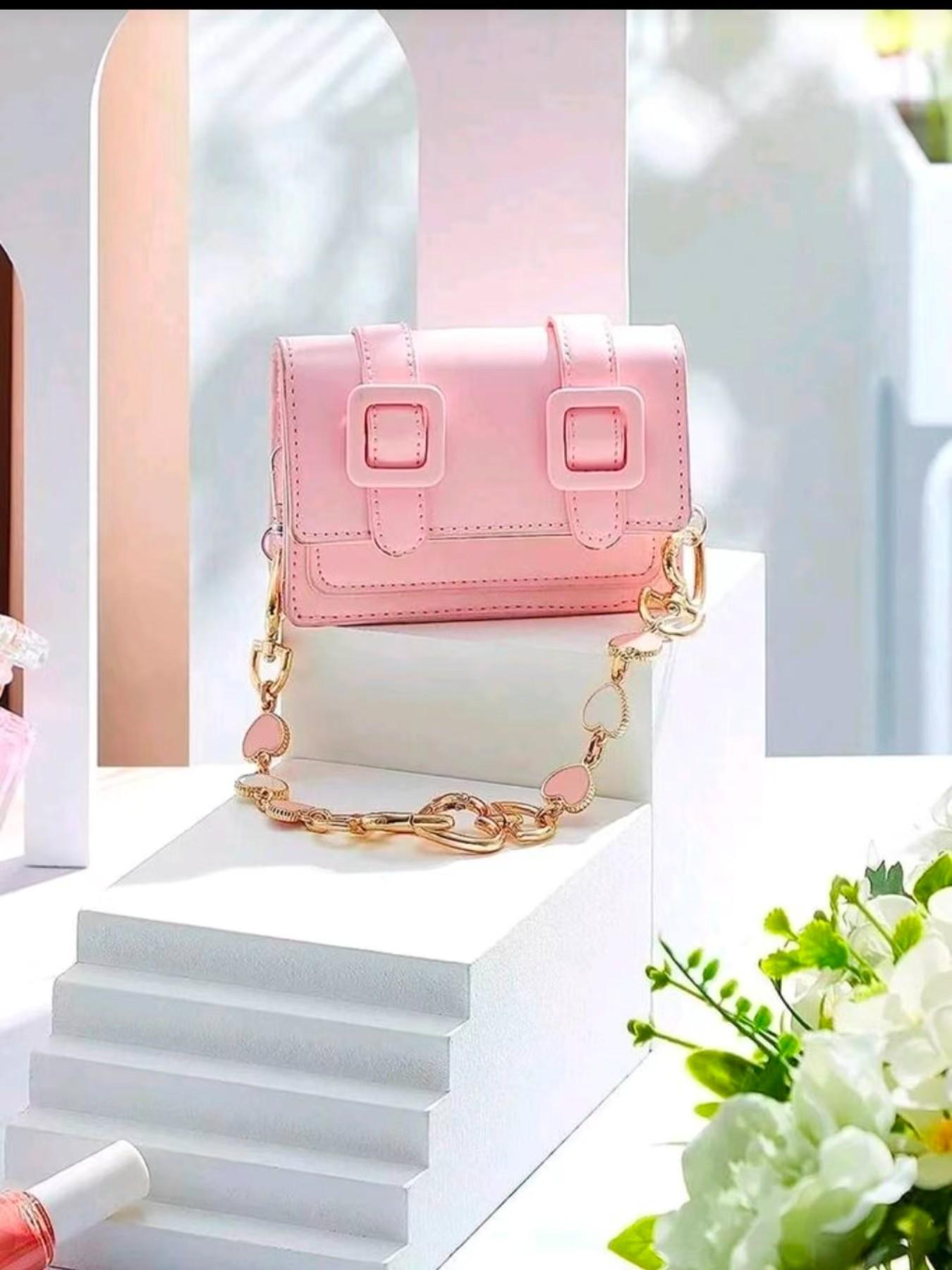 2pcs Heart Design Purse Chain Extender, bag extender，purse extender，purse chain，Riveting Style Bag Charm Accessory, Plain Pattern Suitable for All Seasons