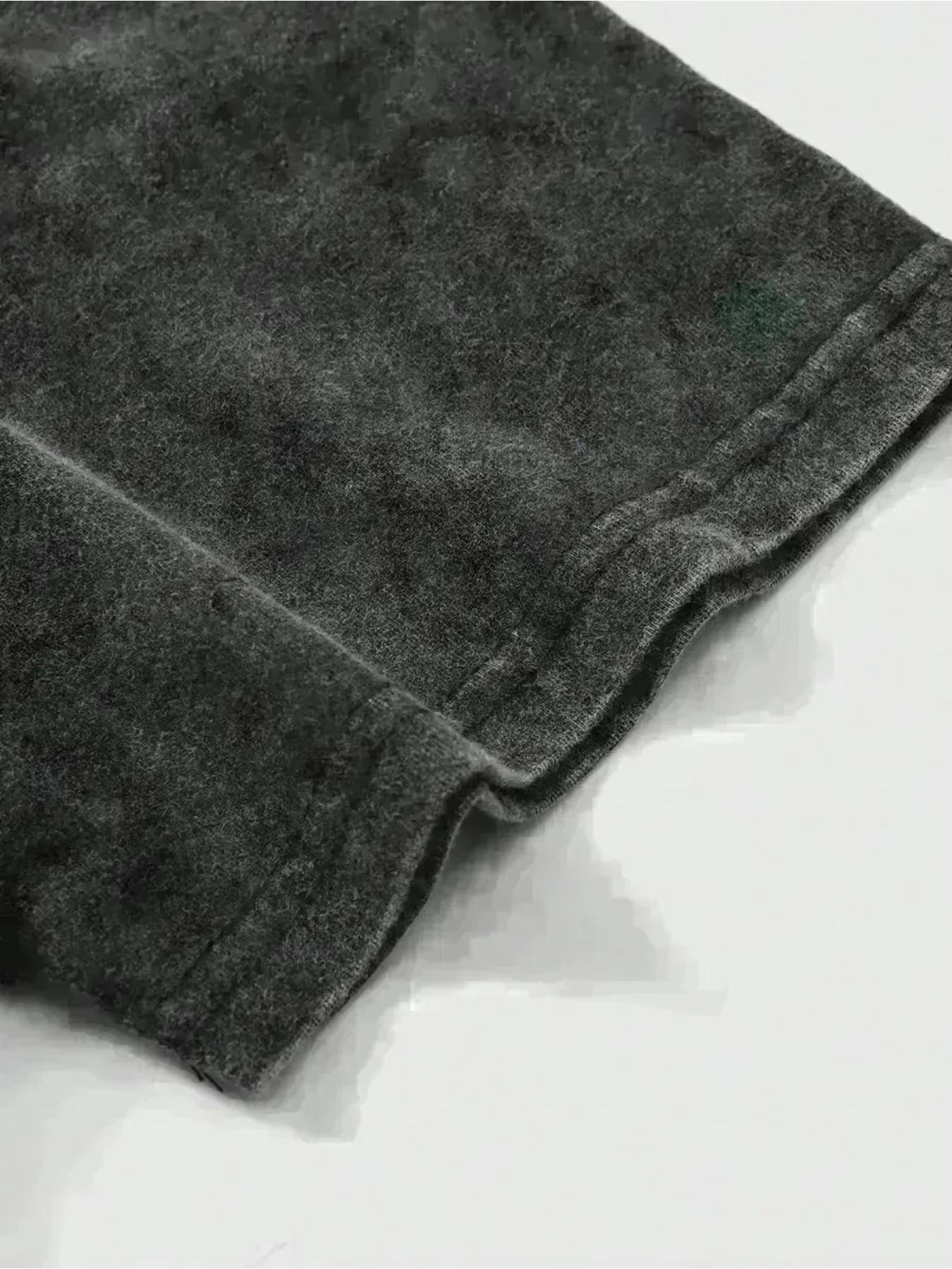 Vintage Washed Loose T-Shirt, Dual-Sided Skull Rose Print, Y2K Retro Street Style, Tattoo Aesthetic Casual Top, Unisex Personalized Tee