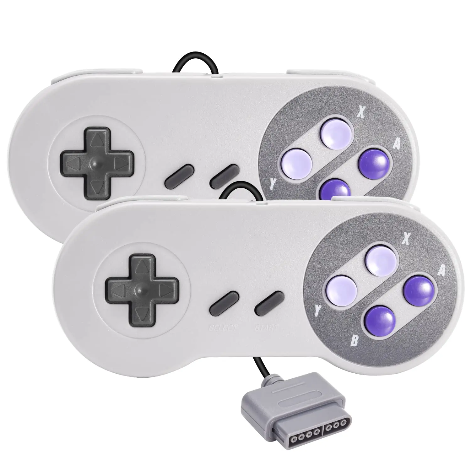 2 Pack Retro Wired Controller for SNES  Console, kiwitatá Remote Wired Gamepad Controller Compatible with SNES Super Entertainment  Console System