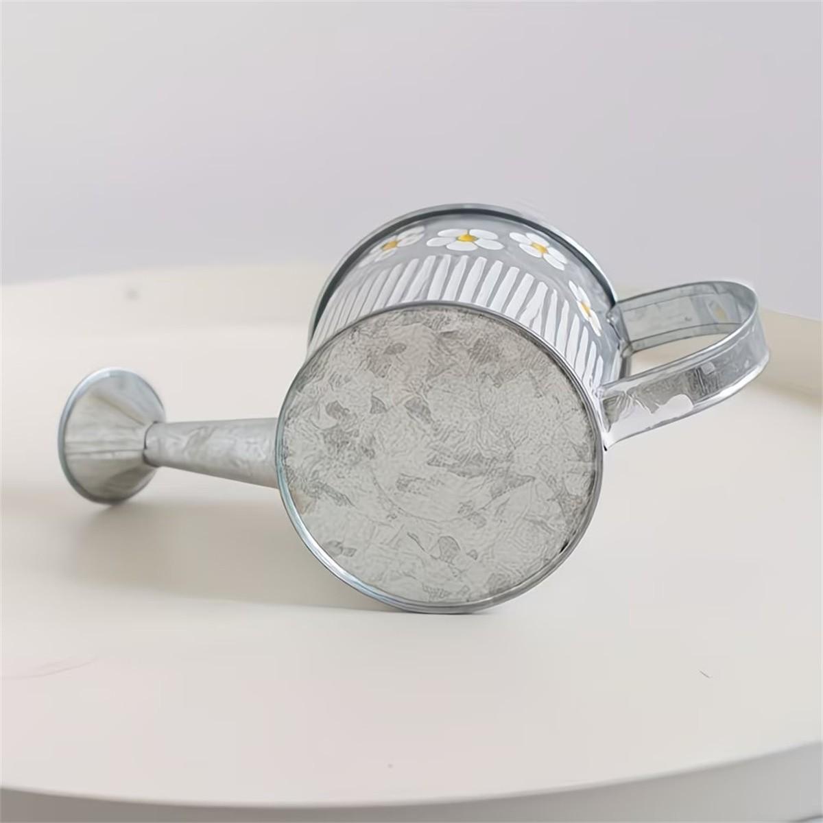 Vintage Floral Print Metal Watering Can Planter, European Style Vase for Garden Decor, Suitable for Indoor and Outdoor Use