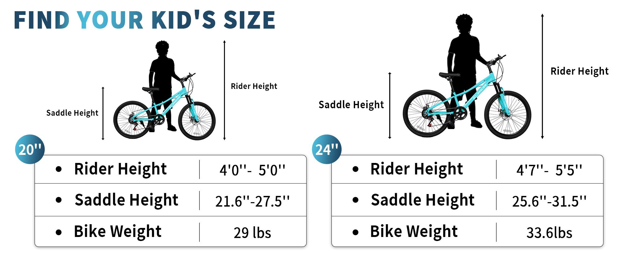 20/24 Inch Kids Mountain Bike,Adjustable Height , 7 Speeds, Bike for Kids 6-14, Boys & Girls Bike with Suspension Fork,Double-disc Safety Brake,, Anti-Slip Tires, Multi Color