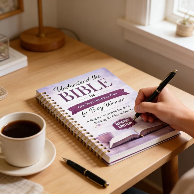 Christian Bible Reading Plan Book & Log, Portable Structured Daily Learning Journal, Ideal for Personal, Family, Group Use, Floral Design