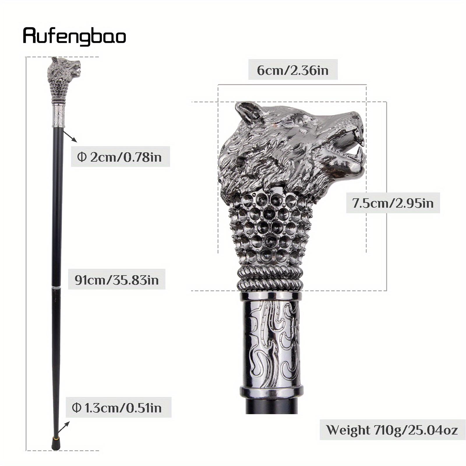 Silver Wolf Fashion Stick Decorative Stick Cospaly Vintage Party Fashionable Cane Crosier 91cm