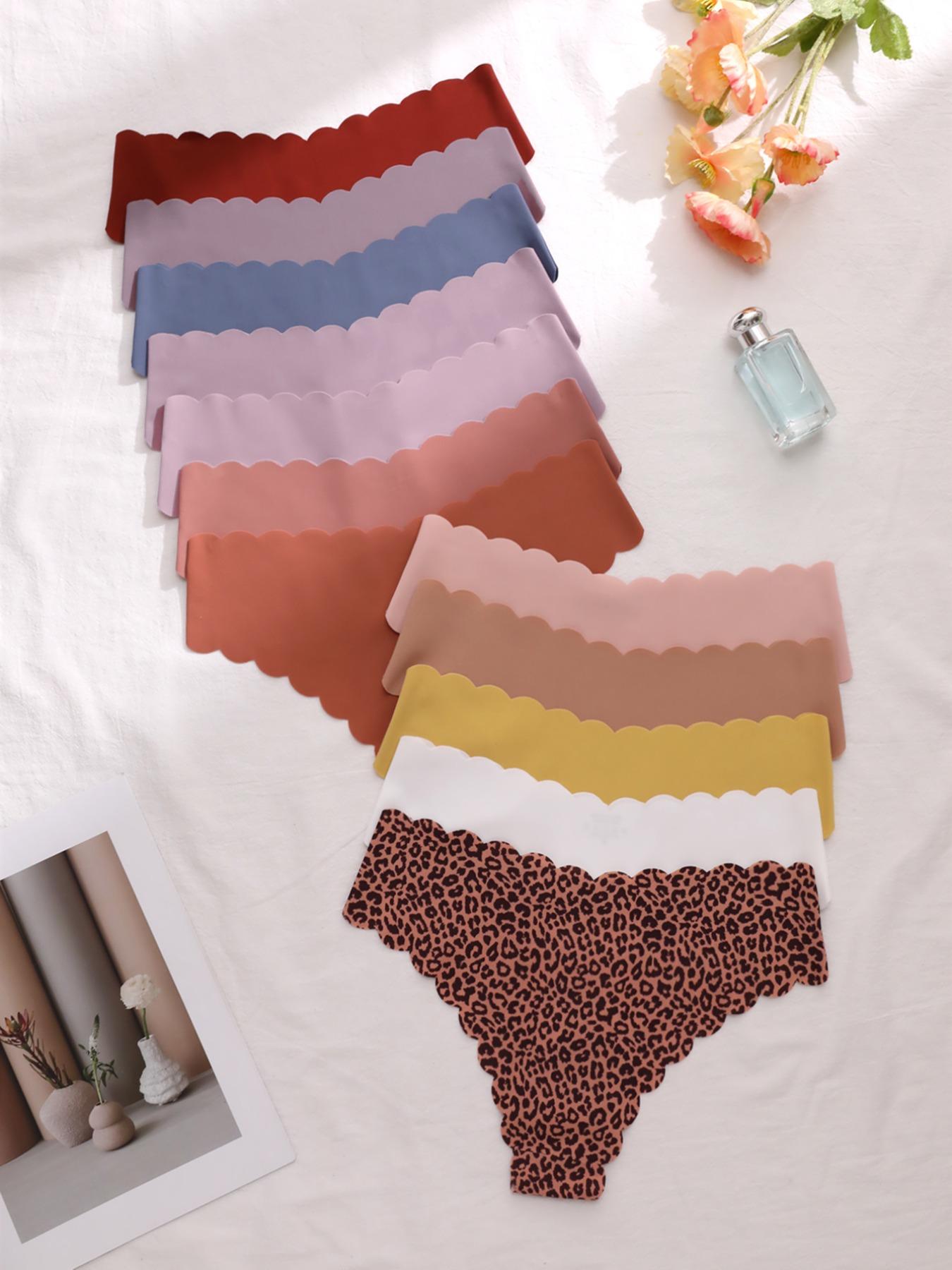 Women's Solid/leopard Print Panty, Soft Comfy Breathable Seamless Knicker for Daily Wear, Ladies Underwear for All Seasons, Fashion Comfy Underwear