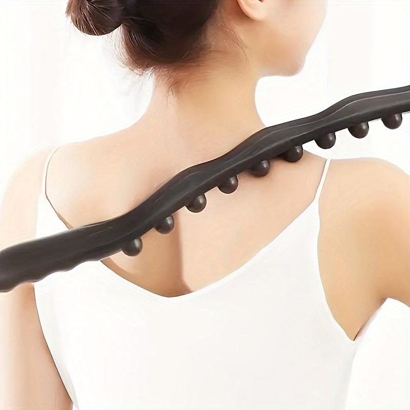 1pc Versatile Meridian Rolling Massage Stick, Plastic Material, for Neck, Lower Back and Abdomen Massage - 19 Beads Professional Body Massager, Fragrance-Free, Manual Operation, No Batteries, Full Body Health Tool