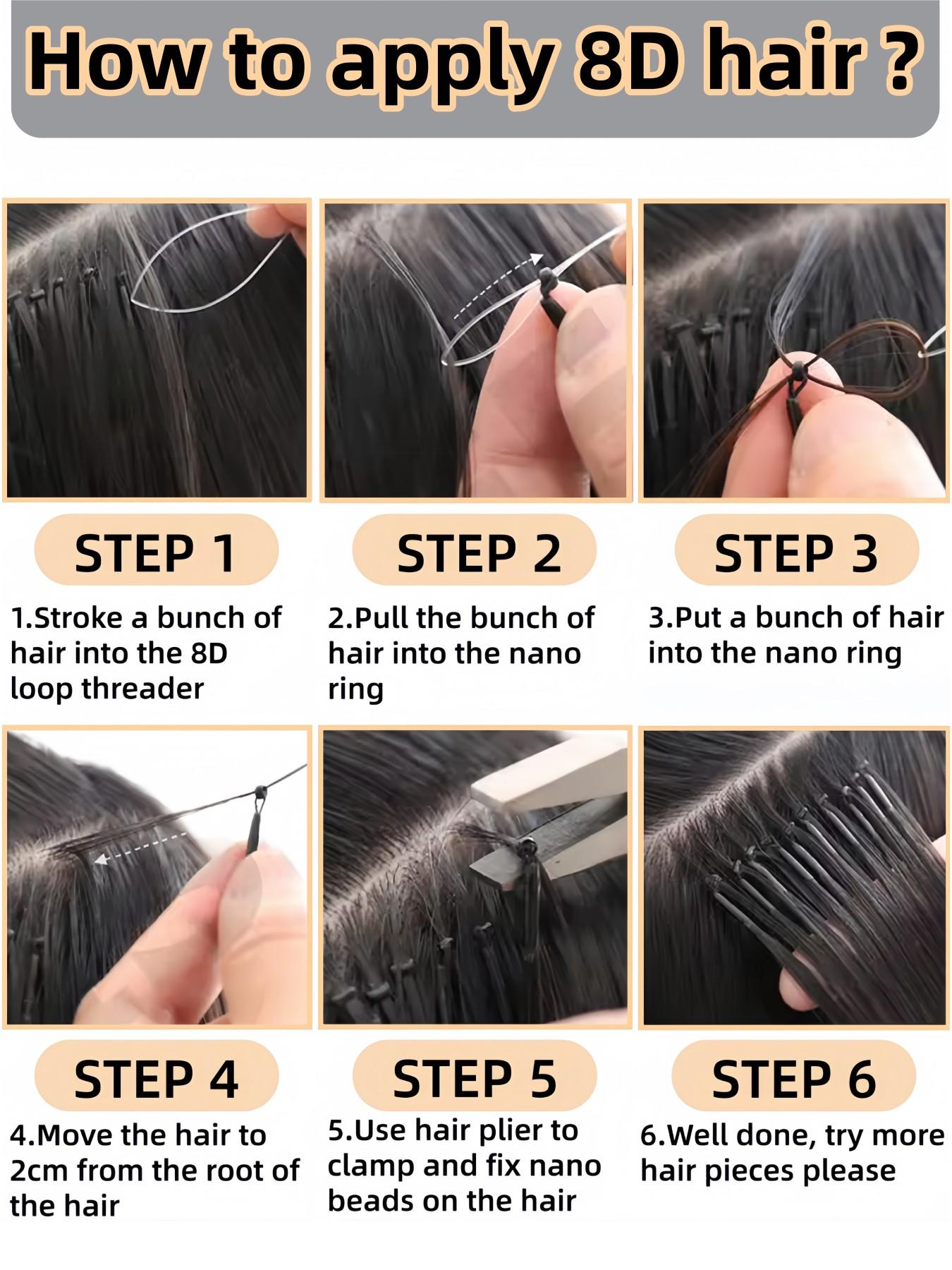 8D Nano Beads Hair Extensions Invisible Lightweight Seamless No Glue No Damage Comfortable All Day Long Lasting Natural Blending Perfect for Instant Longer Undetectable Beads Extensions That Look Totally Real for Daily Party and Any Occasion