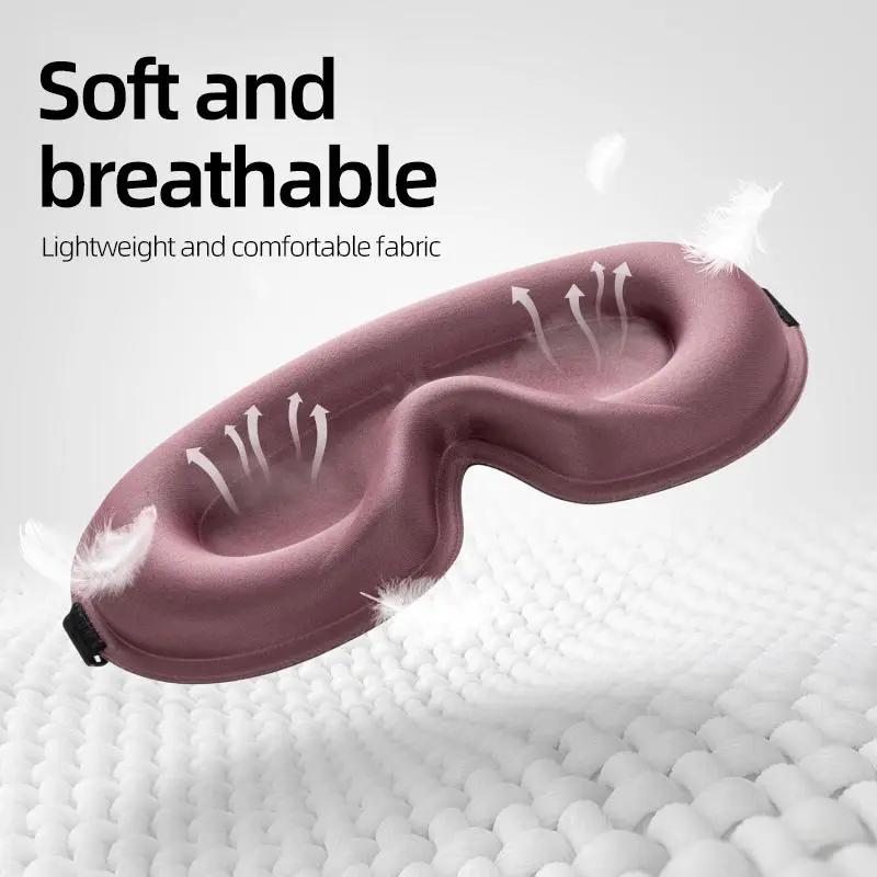 3D Deep Contoured Eye Cover for Sleeping, Adjustable Sleep Mask with Nose Pad Design, Eye Cover Mask for Sleeping, Yoga, Traveling, Weighted Eye Mask