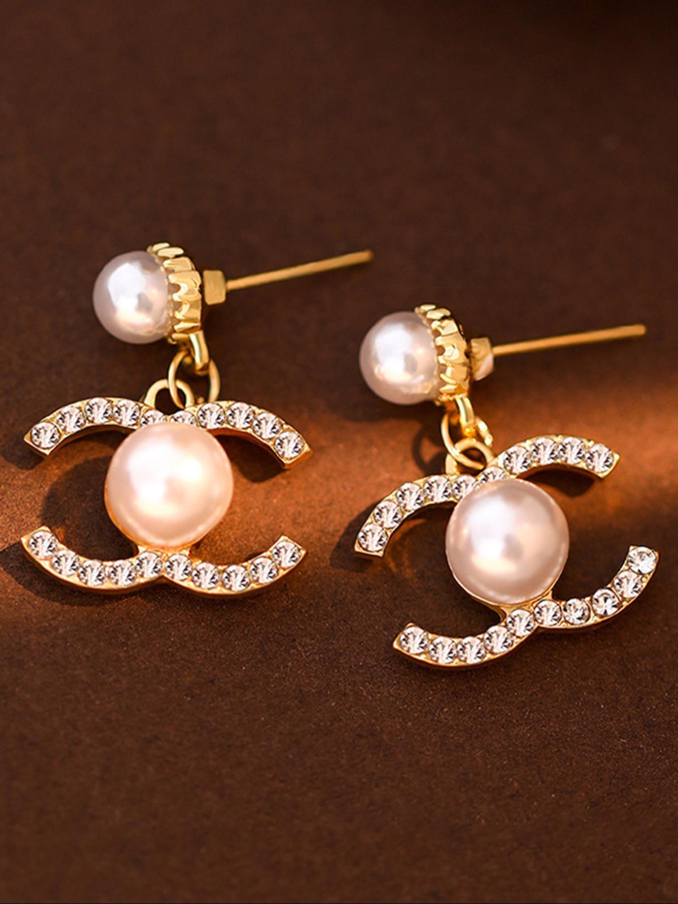 Women's Elegant Faux Pearl Decorated Dangle Earrings, Fashion Vintage Earrings for Daily Wear, Jewelry Gift