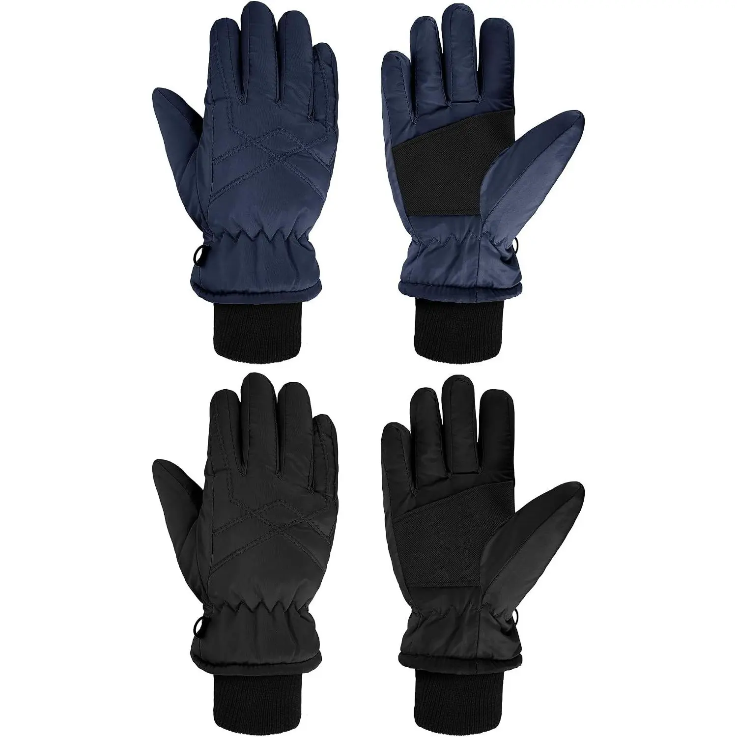 2 Pairs Kids Waterproof Snow Gloves Boys Girls Windproof Winter Warm Ski Gloves for Cold Weather