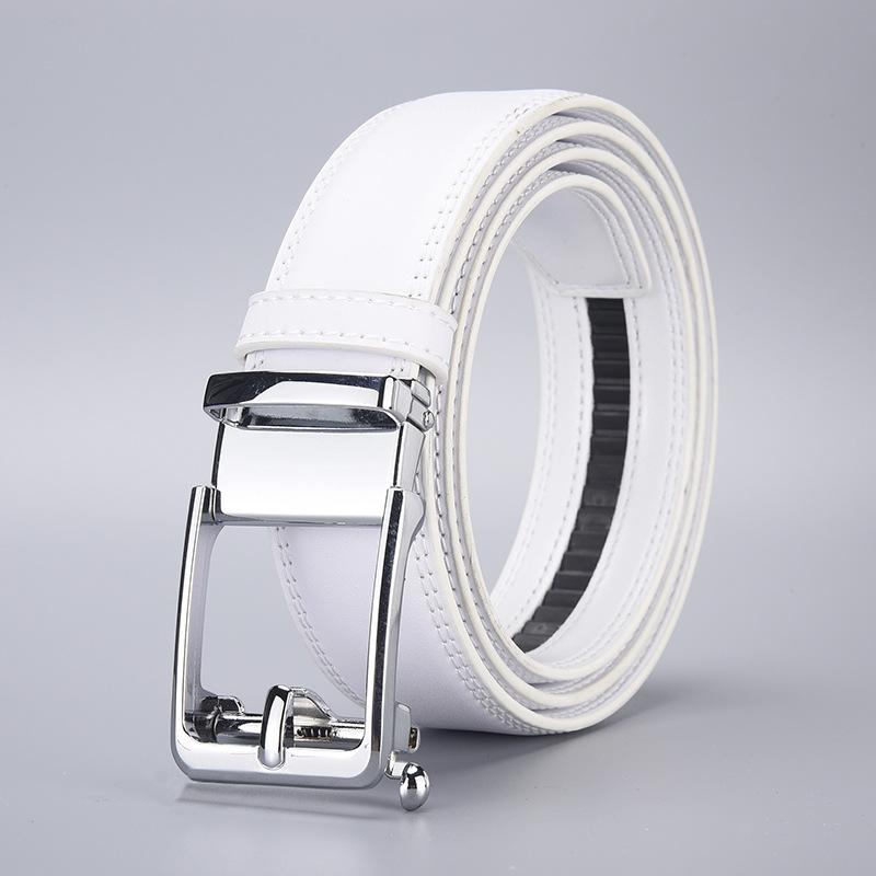Click Belts for Men Luxury Brand Designer White Automatic Buckle Genuine Leather Men's Jeans High Quality Waist Male Straps