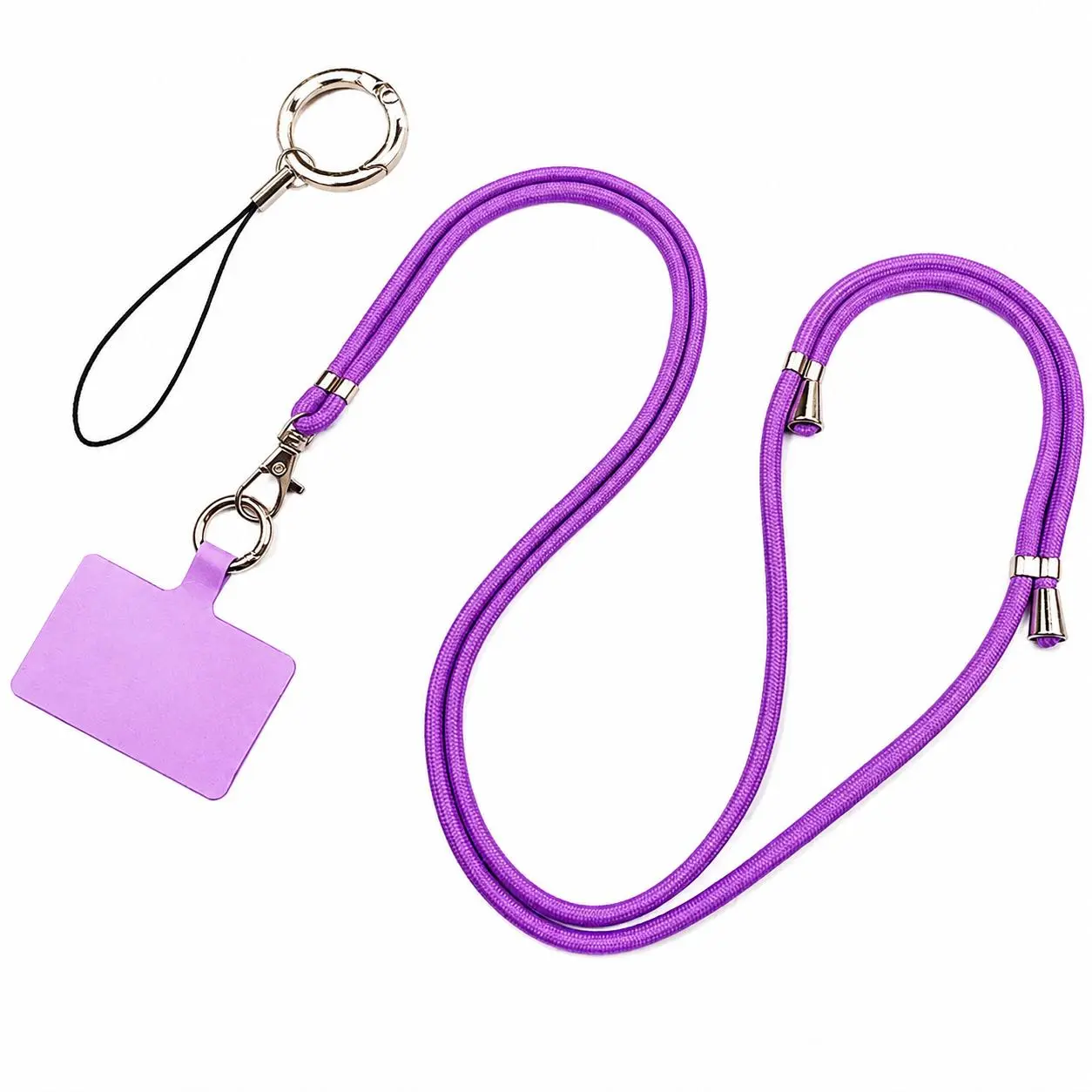 Ergonomic Adjustable Neck Lanyard for Smartphones — Lightweight Telescopic Design with Secure Clip, Soft Fabric Strap, and Universal Compatibility for Daily Commute, Travel, and Hands-Free Use
