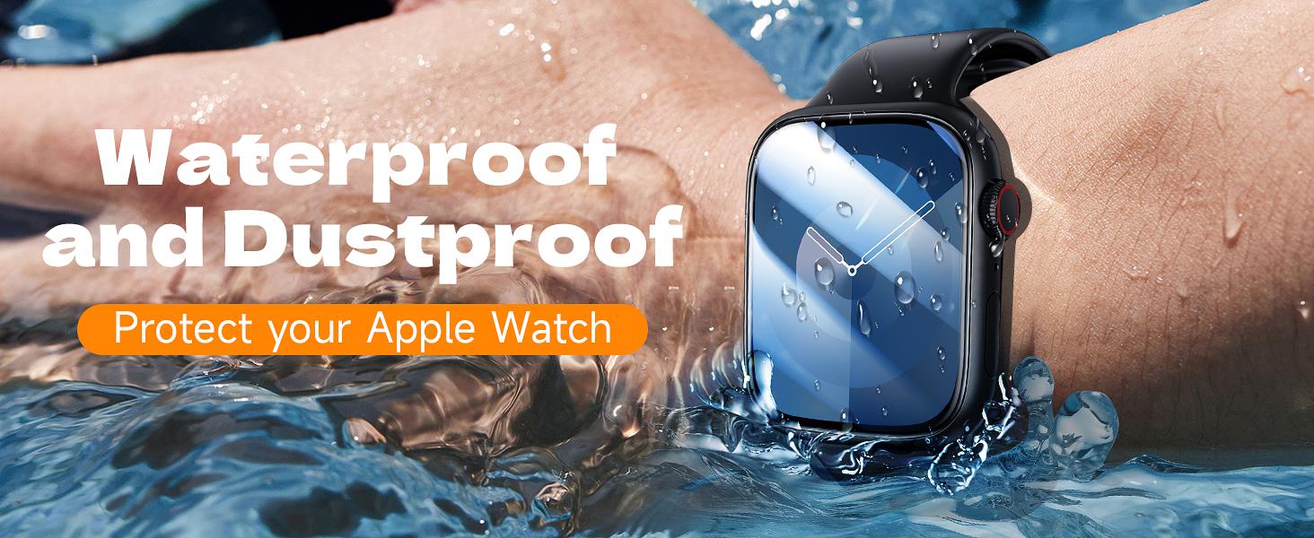 MAGIC JOHN 2 Pack Ceramic Screen Protector for Apple Watch HD Clear Bubble Free Design Anti Shock Full Coverage