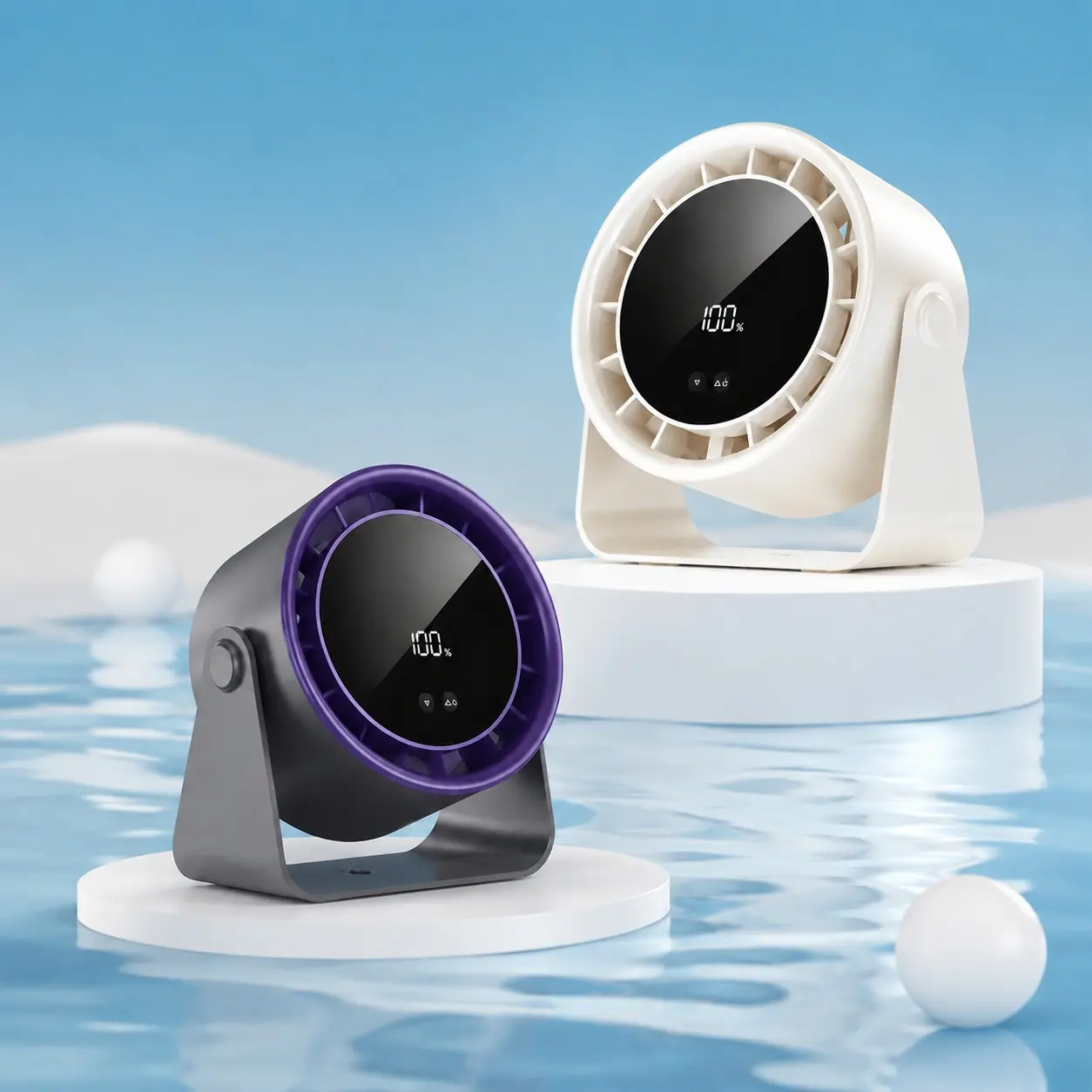 2-in-1 Mini Desktop Wall Mount Fan, 100 Speeds Quiet Type-C Rechargeable Cooling Fan, Portable Ultra-Long Battery Life for Summer Cool