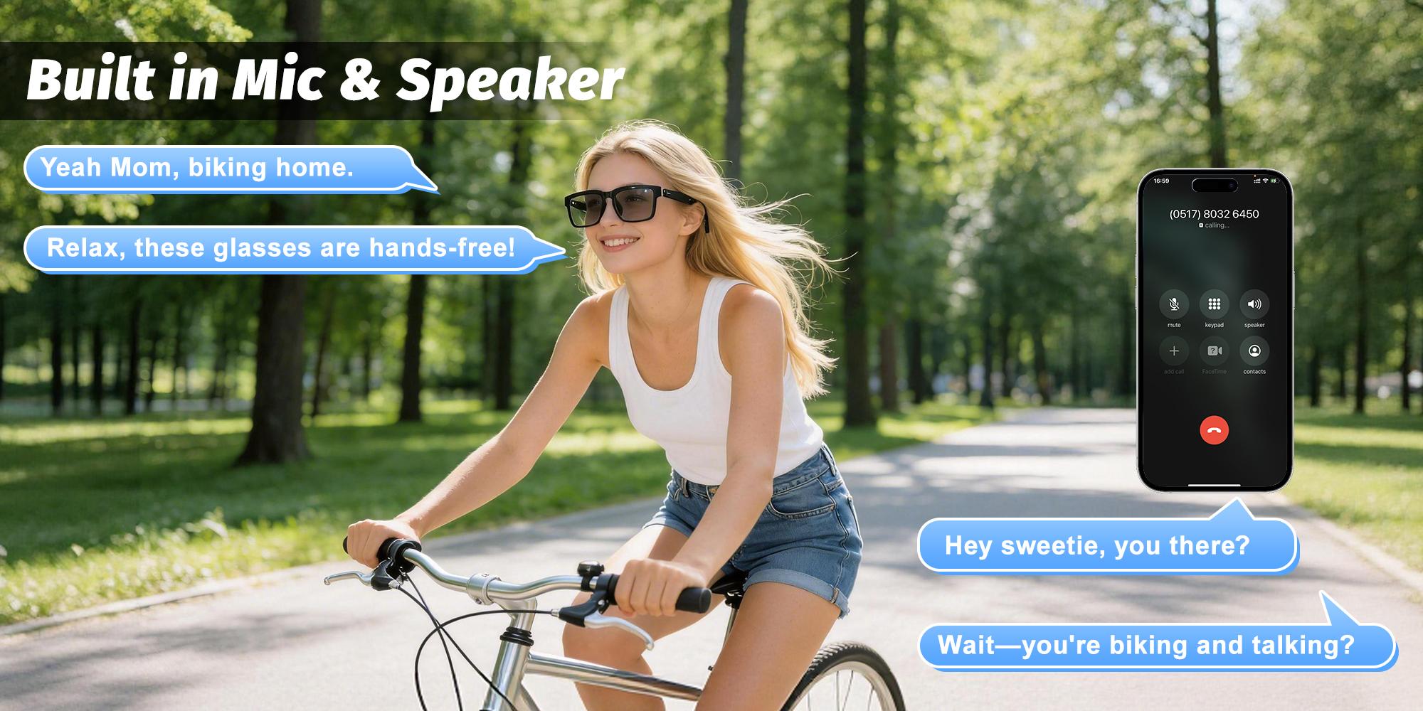 Bluetooth Audio Smart Glasses,Blue Light /Polarized Sunglass for Women Men,Open Ear Sound Mic & Speakers, Magnetic Charging,Touch & Voice Assistant