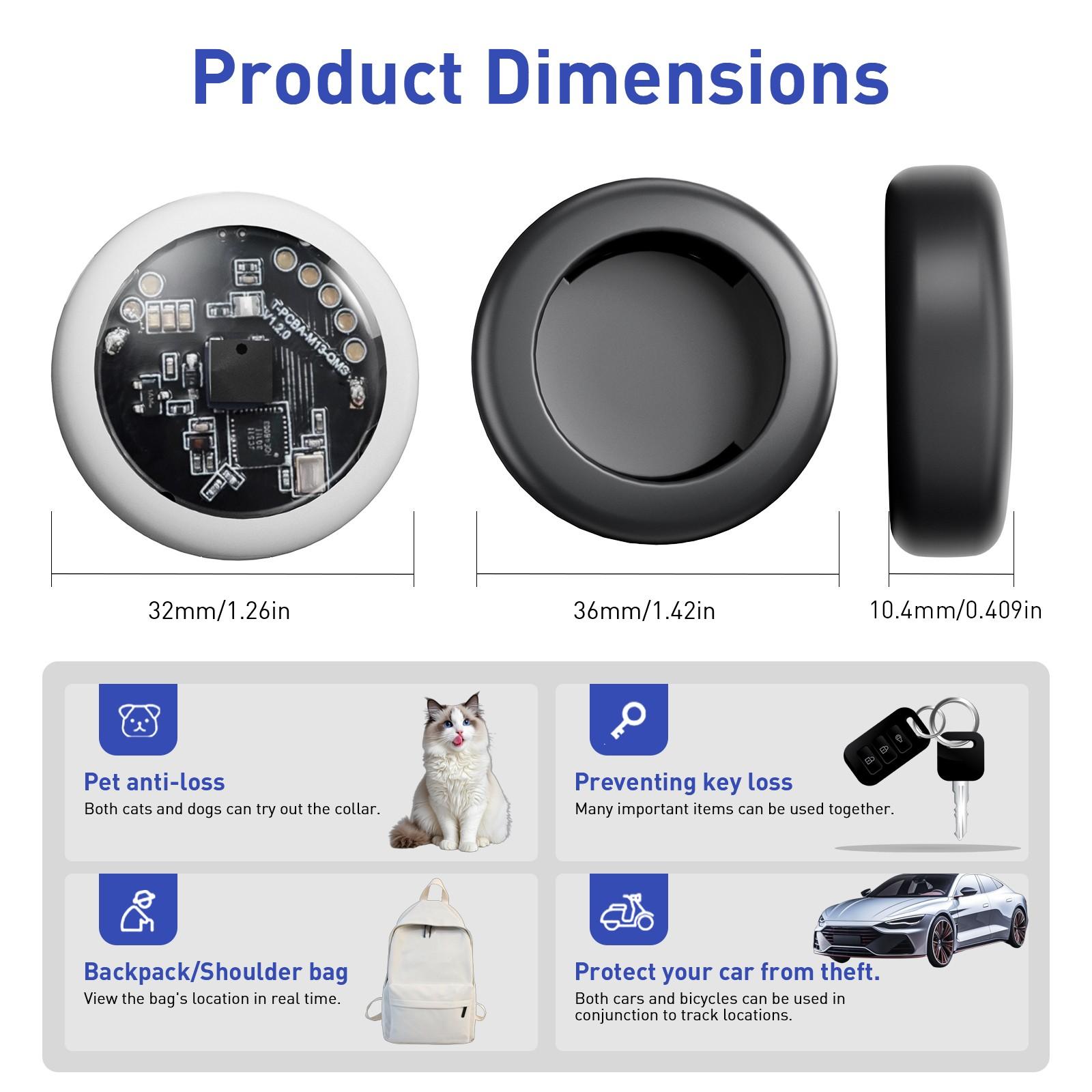 1/2/4pcs Transparent Vehicle Tracker with Magnetic Case, No Monthly Fee, Global Tracking, Supports Apple Find My, Fits Cars Bikes Motorcycles Pets Luggage