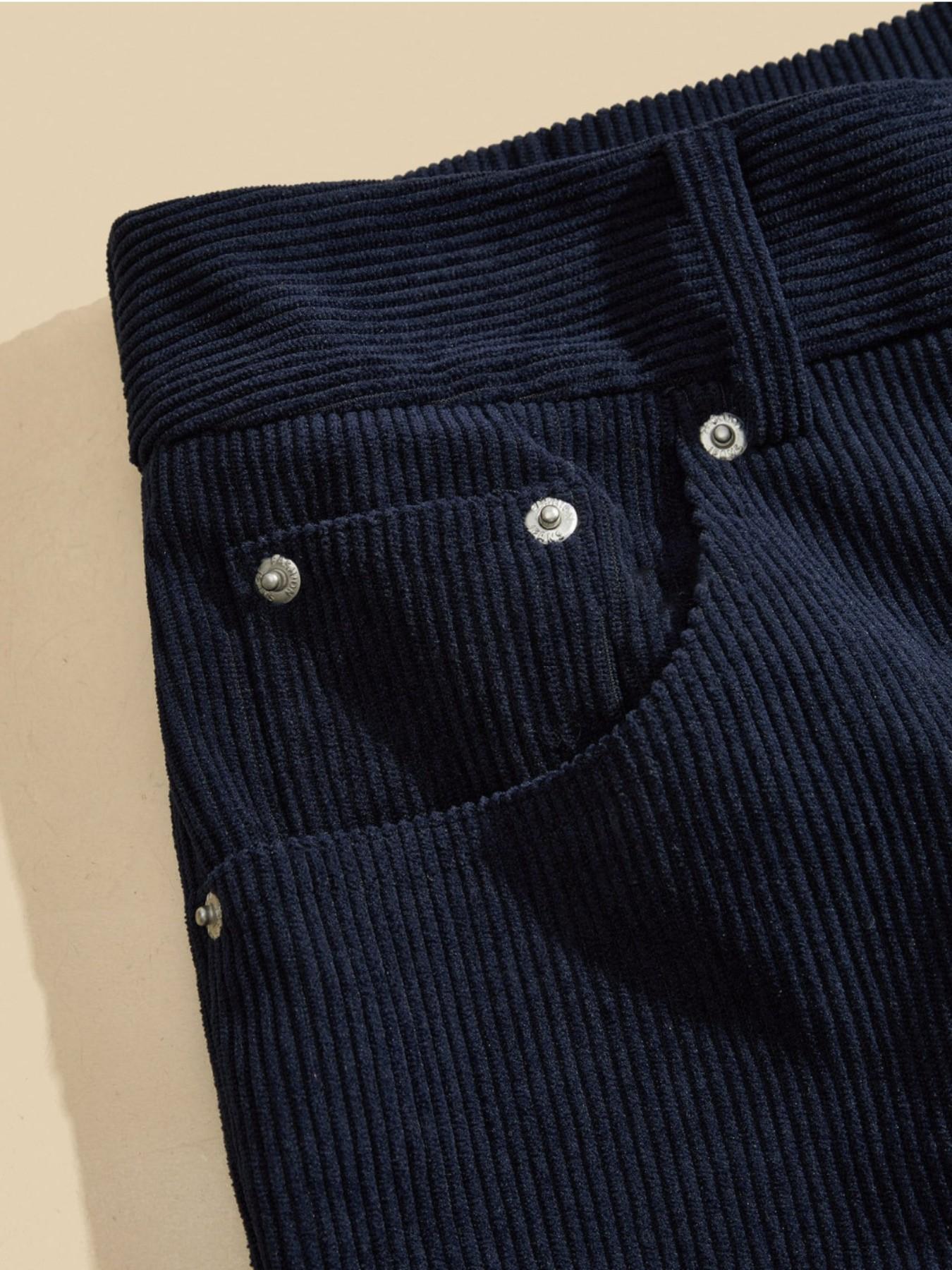 Women's Corduroy Rivet Pocket Flare Pants, Elegant Business Casual Style, Versatile Commuter Essential, Fashion Office Wear