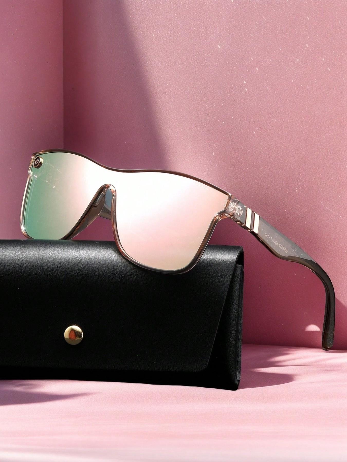 Summer Colorful Mirror-Coated Star-Shaped Frame Windproof Glasses, Outdoor Cycling Sunshade Gradient Reflective Lenses, Fashion Eyewear