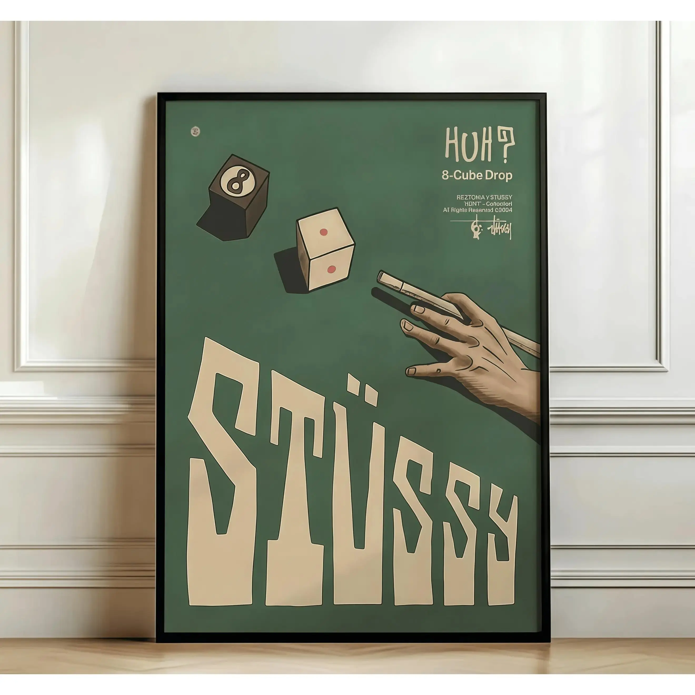 Vintage 8 Ball Poster |   Streetwear Hypebeast Wall Art |   Retro Billiards Print |   Trendy Y2K Room Decor |   Cool Dice Art |   Mens Dorm Poster, Pool Room Decor, Gaming Room Wall Art, Retro Aesthetic Poster, Man Cave Decoration fan
