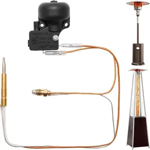 Outdoor Heater Replacement Parts Thermocouple & Tilt Switch, Repair kit Dump Switch & Thermocouple Used for Round Stand Up Heater and Pyramid patio heater, Safety Protection System Thermistor kit