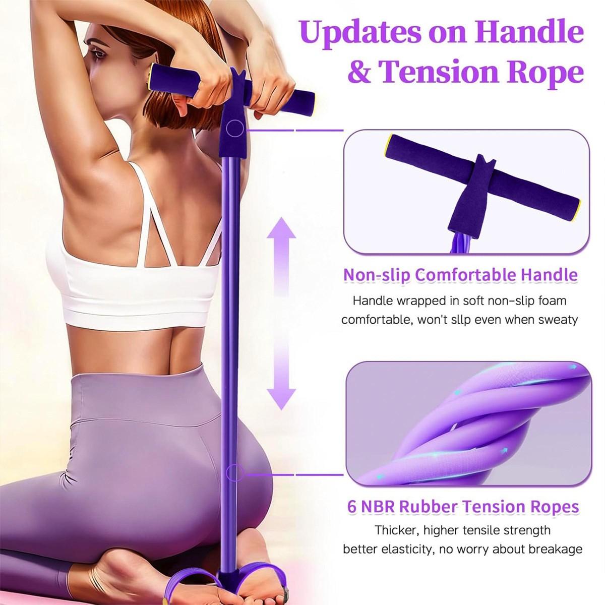 Multifunctional Tension Rope 6 Tube Designs, Gym Accessory Pedals, Ankle Pullers for Training, Leg Pulls, Yoga, Stretching
