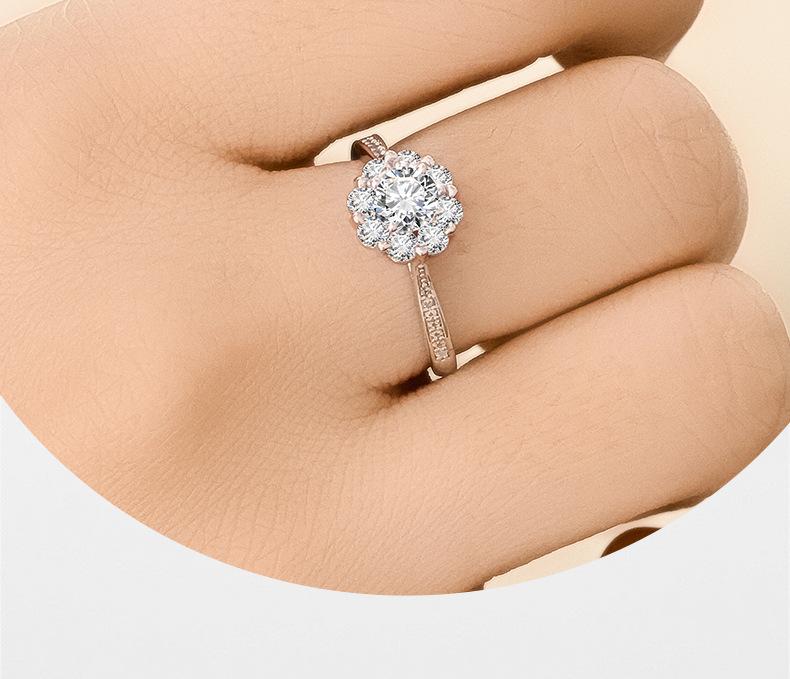 Unique design exquisite full-diamond ring for women, trendy and personalized zirconia minimalist style index finger ring with adjustable opening