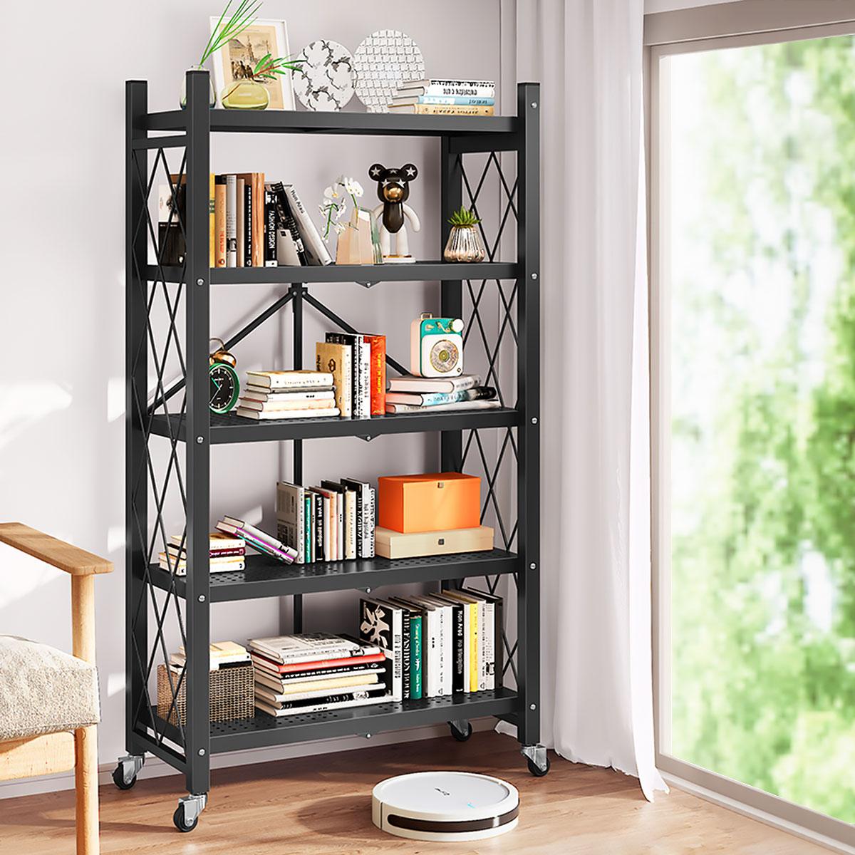 Joybos Foldable Storage Shelving Unit with Lockable Wheels, Space-Saving Organizer Rack for Home and Office, Freestanding Metal Rack, White rotatablerackshoes Space-Saving balcony plantstand stable garage storage holders & racks Joybos Foldable Storage Shelving Unit with Lockable Wheels, Space-Saving Organizer Rack for Home and Office, Freestanding Metal Rack, White rotatablerackshoes Space-Saving balcony plantstand stable garage storage holders & racks