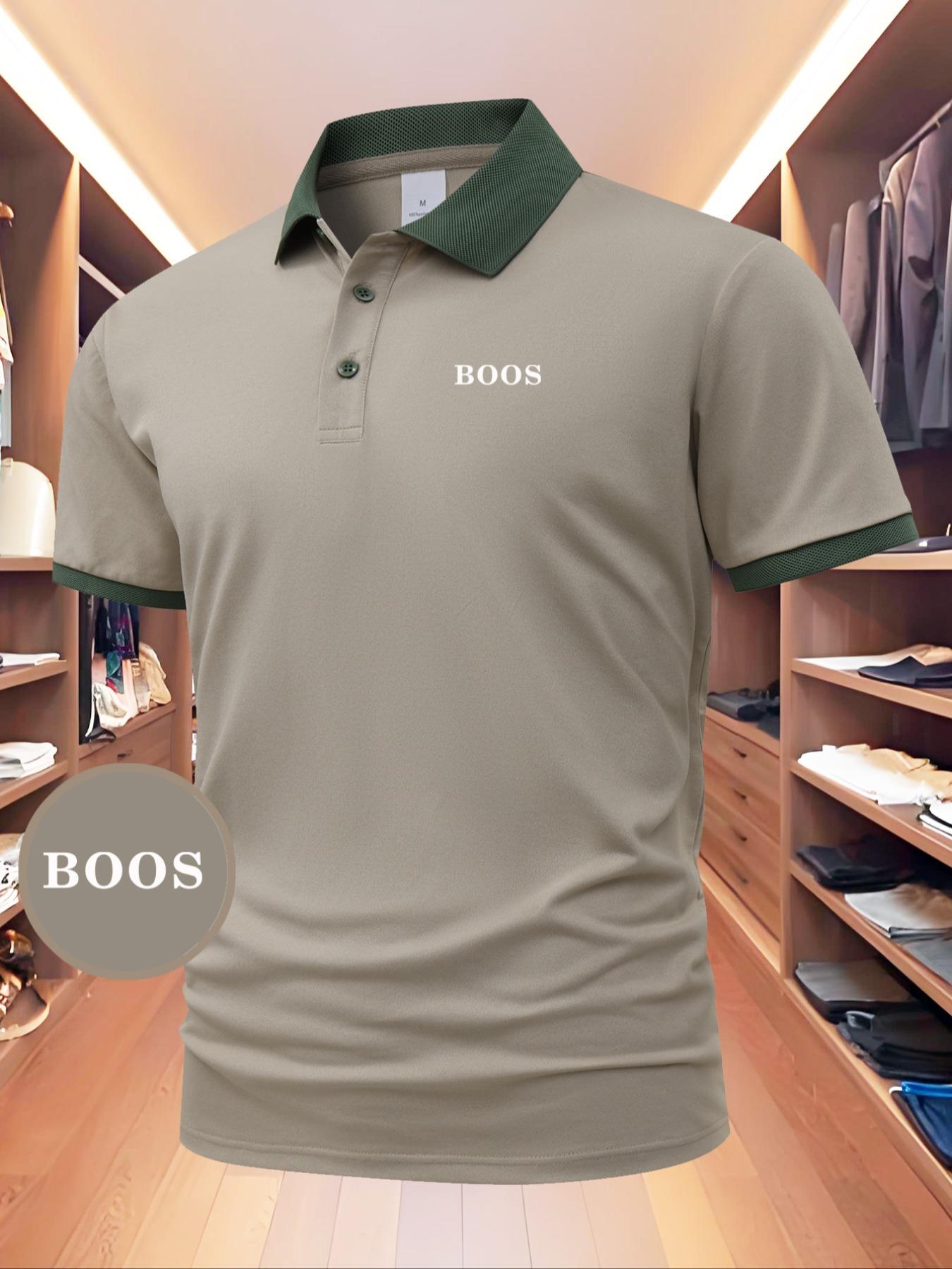 Men's Colorblock Short Sleeve Casual Collared Polo Shirt, Regular Fit Fashion Comfy Half Placket Top for Summer, Men's Clothes for Outdoor Wear, Menswear