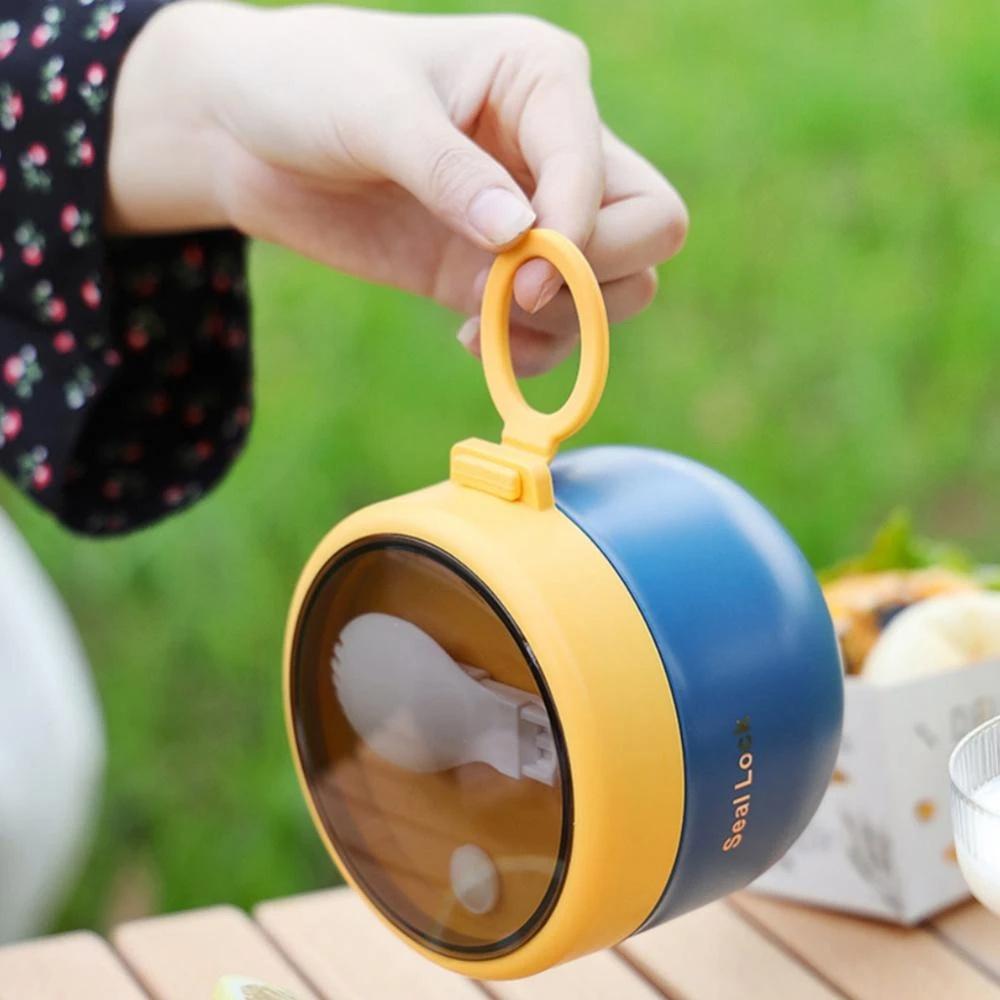 1 Pc 600 ML Plastic  Lunch Box Insulated Lunch Bag Food Warmer Soup Cup Bento Lunch Box