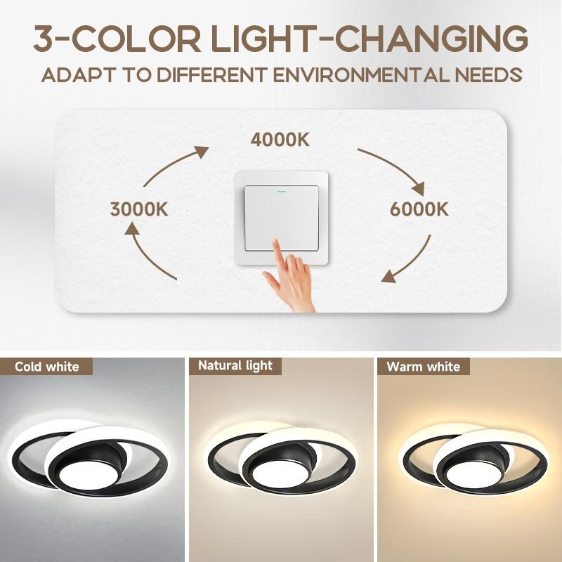 Modern LED Ceiling Light, Adjustable Dimmable Half-Inset Lighting, Home Decor Lamp for Kitchen Bedroom Living Room, Perfect Gift, Adjustable Dimming, Modern Mood Lighting