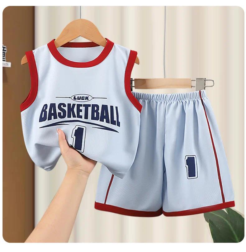 Kids Clothes Boys Girls Vest Suit Summer  Children's Clothing Baby T-shirts Shorts Tan Top Sleeveless Children Sets