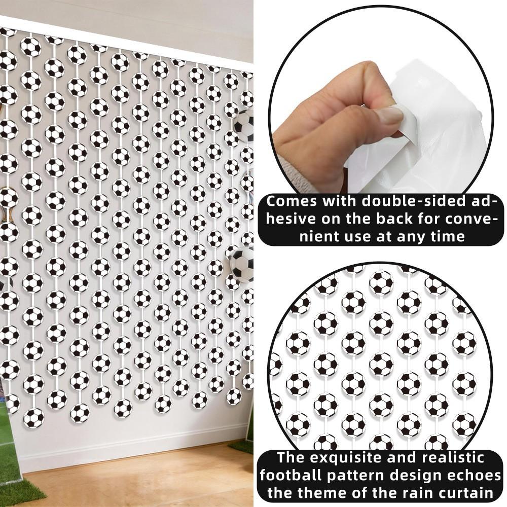 2 Meter Football Rain Curtain, World Cup Theme Party Decoration, DIY Background String Curtain Door Curtain, Usa Mexico Soccer Decor