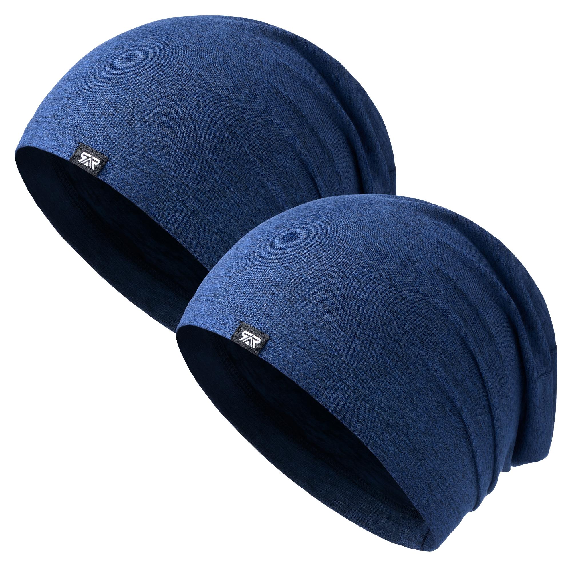 1/2/3 Pack Versatile Beanie Hats, Ear Protection Warm Cold Weather Caps, Breathable Polyester, Outdoor Running Fitness Sports Windproof Headwear, Unisex Soft Slouchy Beanie - Stay Dry Breathable for Running Gym Sleeping Commuting Daily Use