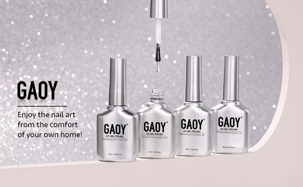 GAOY Gel Top Coat for Gel Nail Polish, 16ml No Wipe Clear Finish, High Gloss Varnish for Long Lasting UV Gel Nail Art DIY