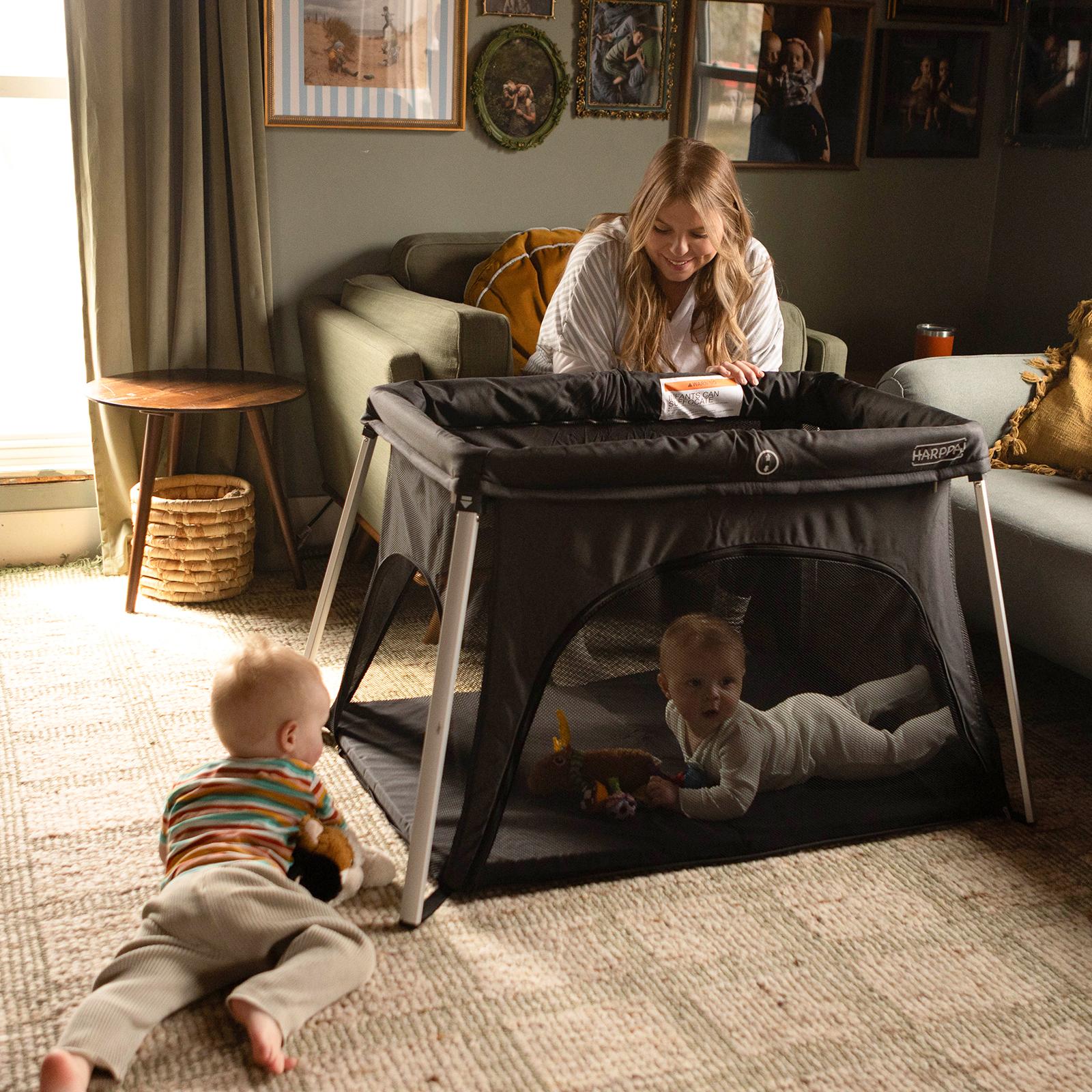 HARPPA Rossi | Lightweight Pack n Play Travel Crib & Playard – Portable Foldable Playpen with Mattress, for Newborns, Infants & Toddlers