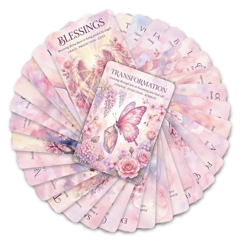 36-sheets pink and cozy Oracle card set for personal growth reflection Greetings card postcard for family