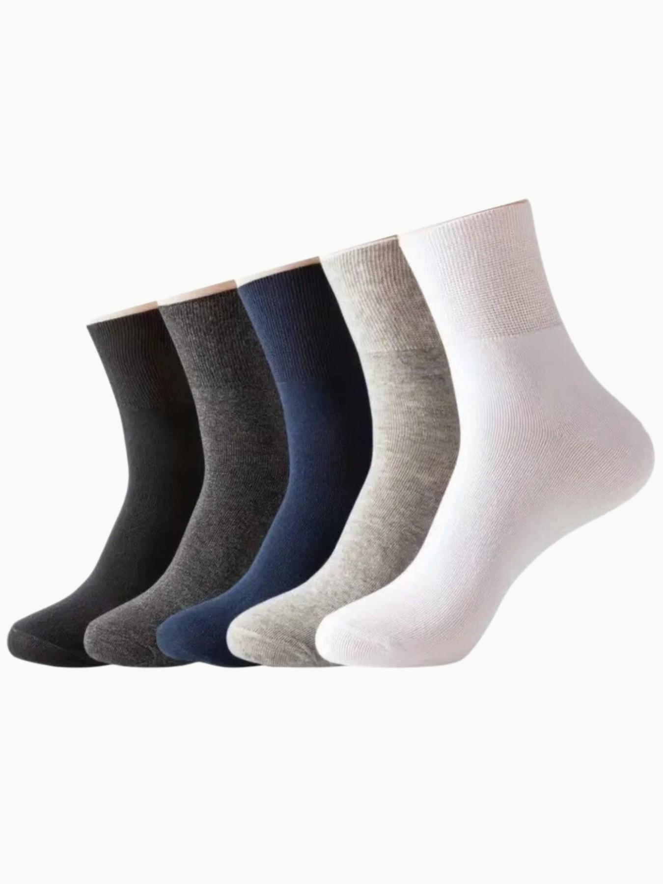 10 pairs of diabetic socks for men and women, comfortable high-stretch knit socks, breathable polyester spandex blend, ideal gift for seniors, loose fit with high elasticity, suitable for all seasons.