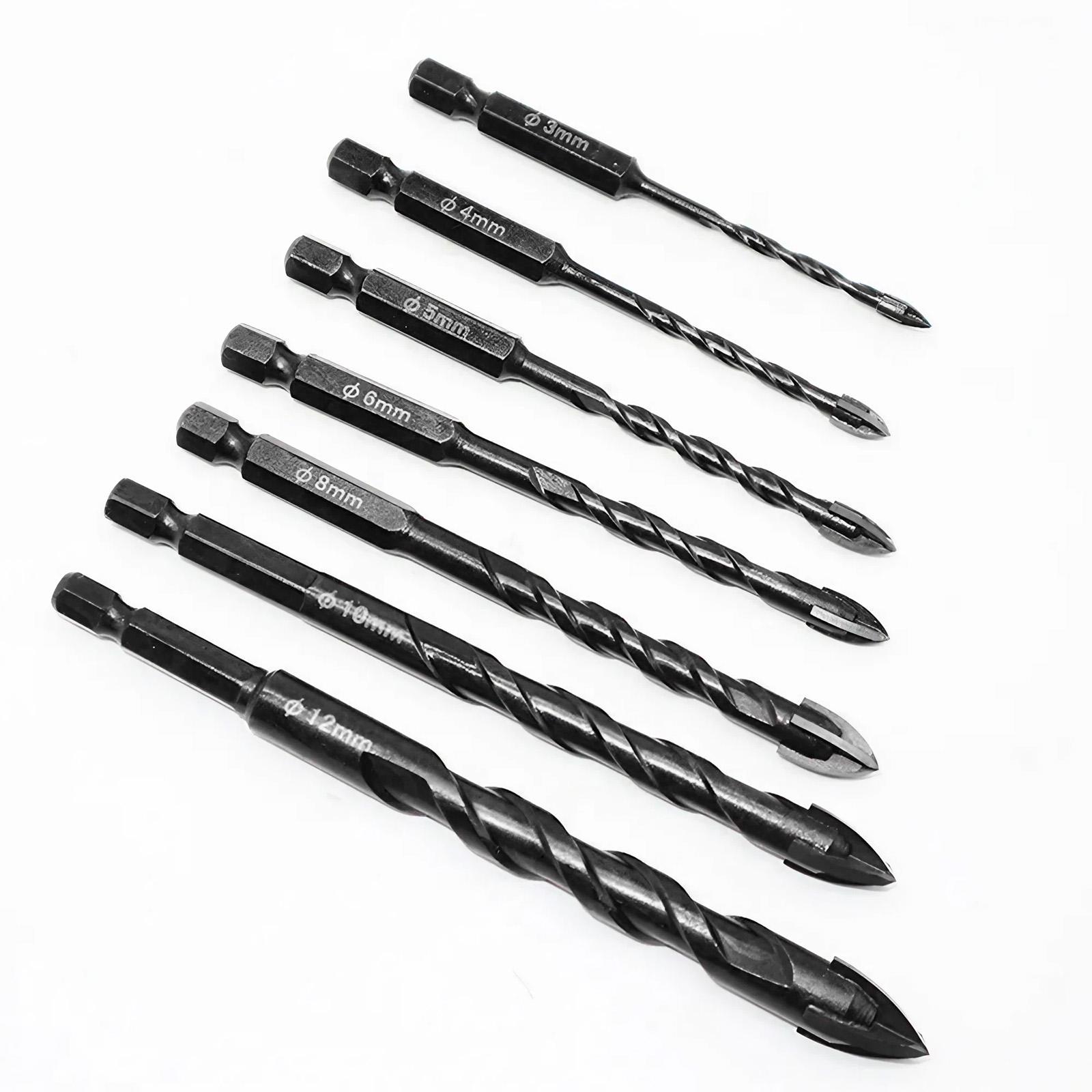 Professional Tile Drill Bit Set, Spiral Drill Bit, Masonry Drill Bit, Multi-Functional Drill Bit Set, Wear-Resistant Drilling Tool, Home Repair Hardware Accessories
