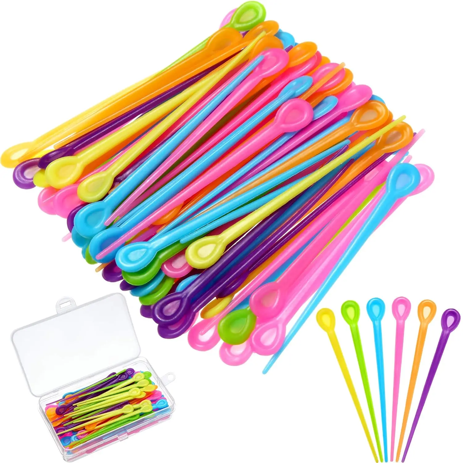 Women's Heatless Hair Curler Pins - 180 Plastic Brush Roller Picks, Hair Curling Styling Accessories, Available in Rose Red, Green, Yellow, Blue, Orange, Purple, Haircare Tools, Heatless Curls Overnight