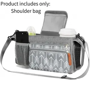 Stroller Bag,H HOME-MART Universal Baby Stroller Organizer with Strap, Stroller Caddy Pram Caddy with Heightened Insulated Cup Holders, Fits Most Strollers