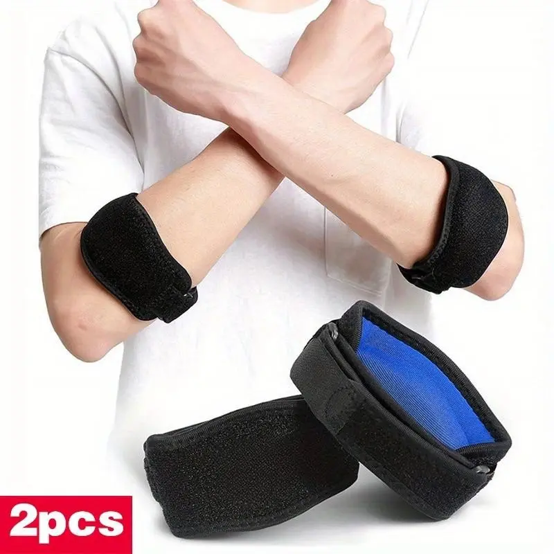 YYW1 2pcs Sport Elbow Pads, Adjustable Compression Wrist Support Tennis Golf, Golfers Elbow Brace, Elbow Wraps, Arm Brace Weightlifting, Comfortable and Durable, Protective Gear
