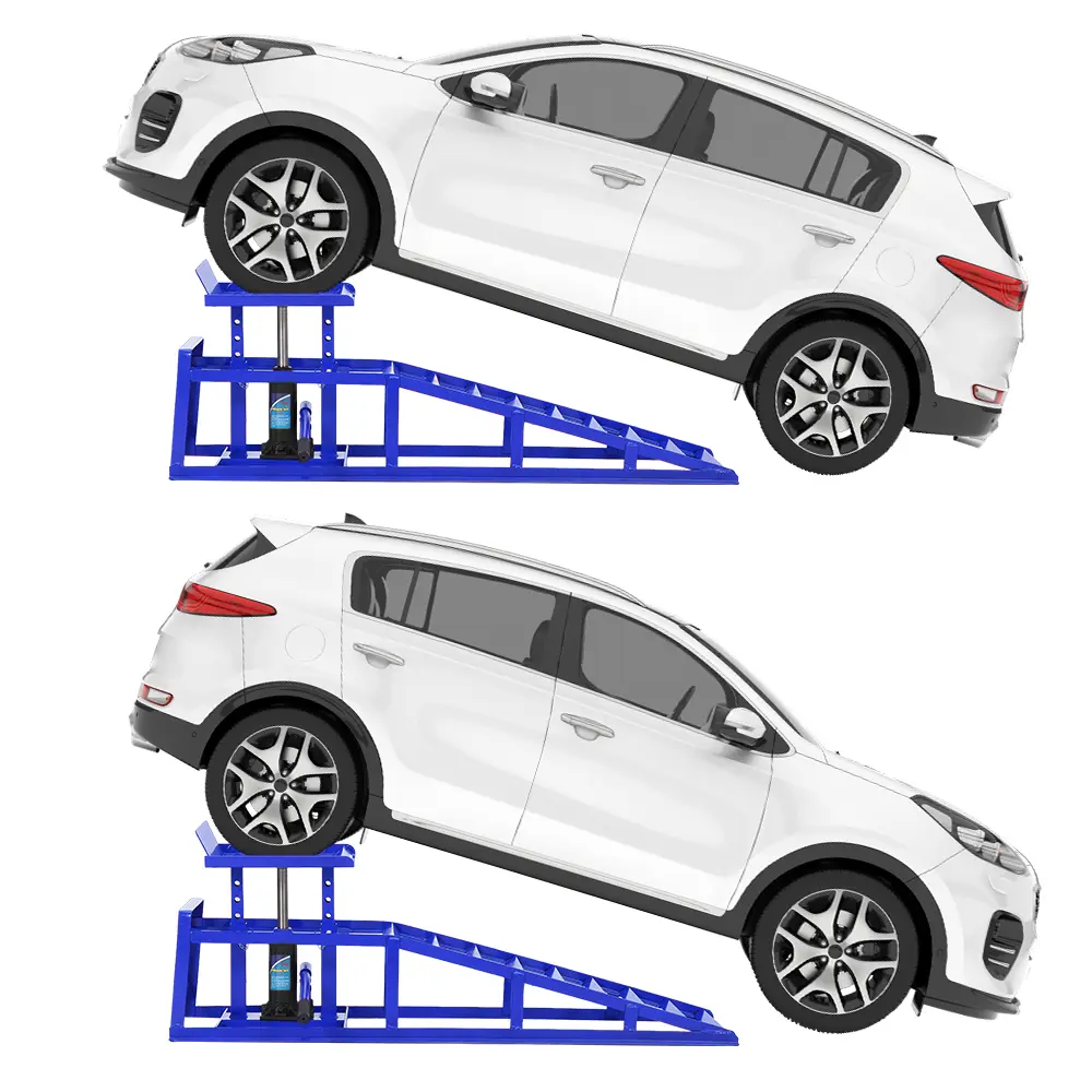 Hydraulic Car Ramps Heavy Duty Steel 5 Ton Capacity Adjustable Lift Platform 2 Pack for Truck SUV Auto Repair Workshop Maintenance Ramps