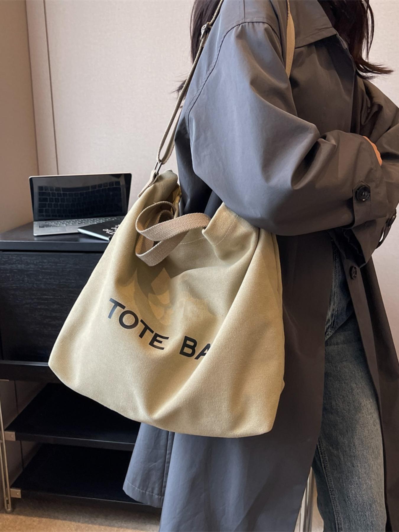 Large Capacity Casual Solid Color Shoulder Bag for Women, Fashionable Tote Bag for Daily Use, Casual Trendy Versatile High-quality Daily Commuting Bag