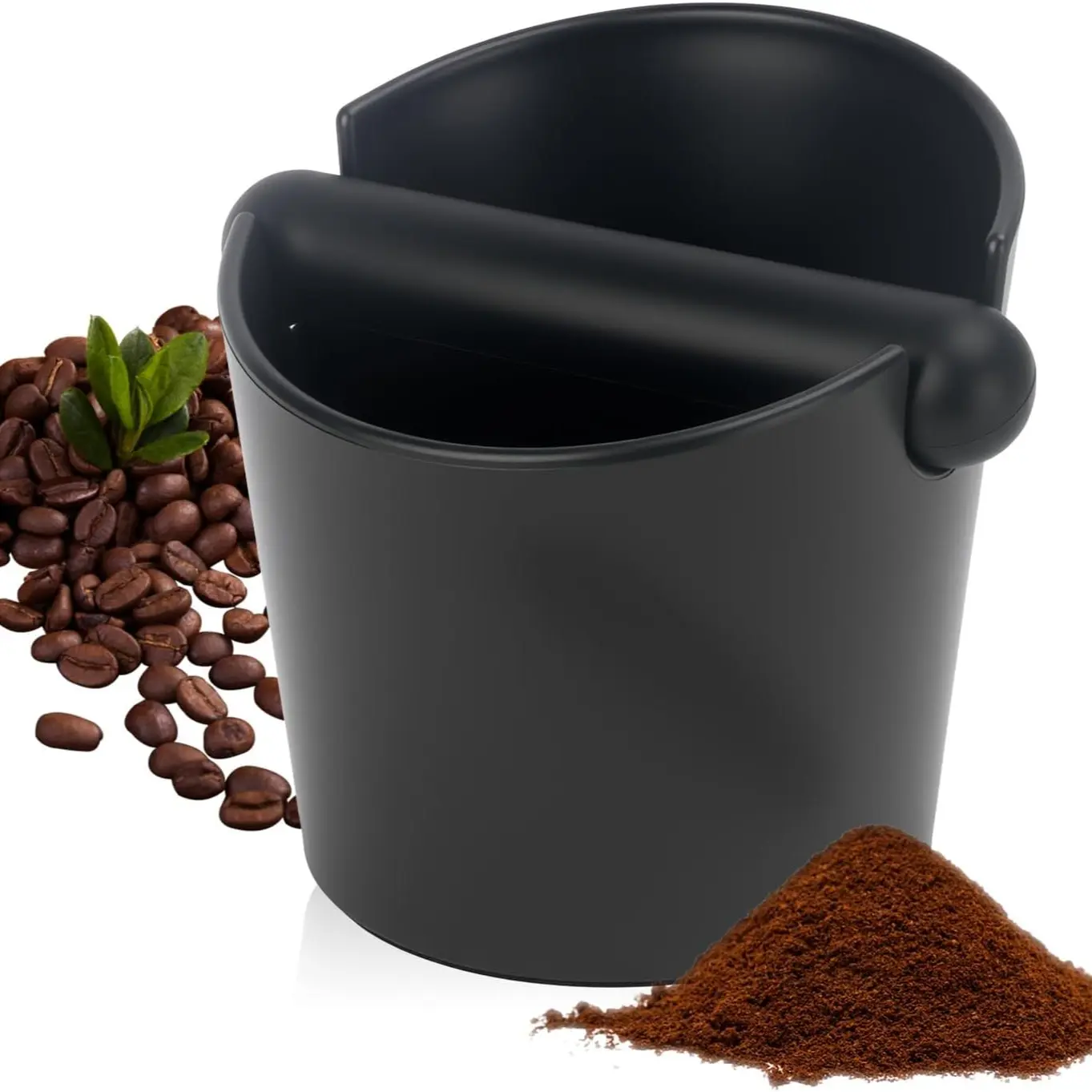 Italian Espresso Coffee Tap Box, Detachable Tap Rod, Non-Slip Base, Plastic Coffee Powder Container, Home Office Café Accessories