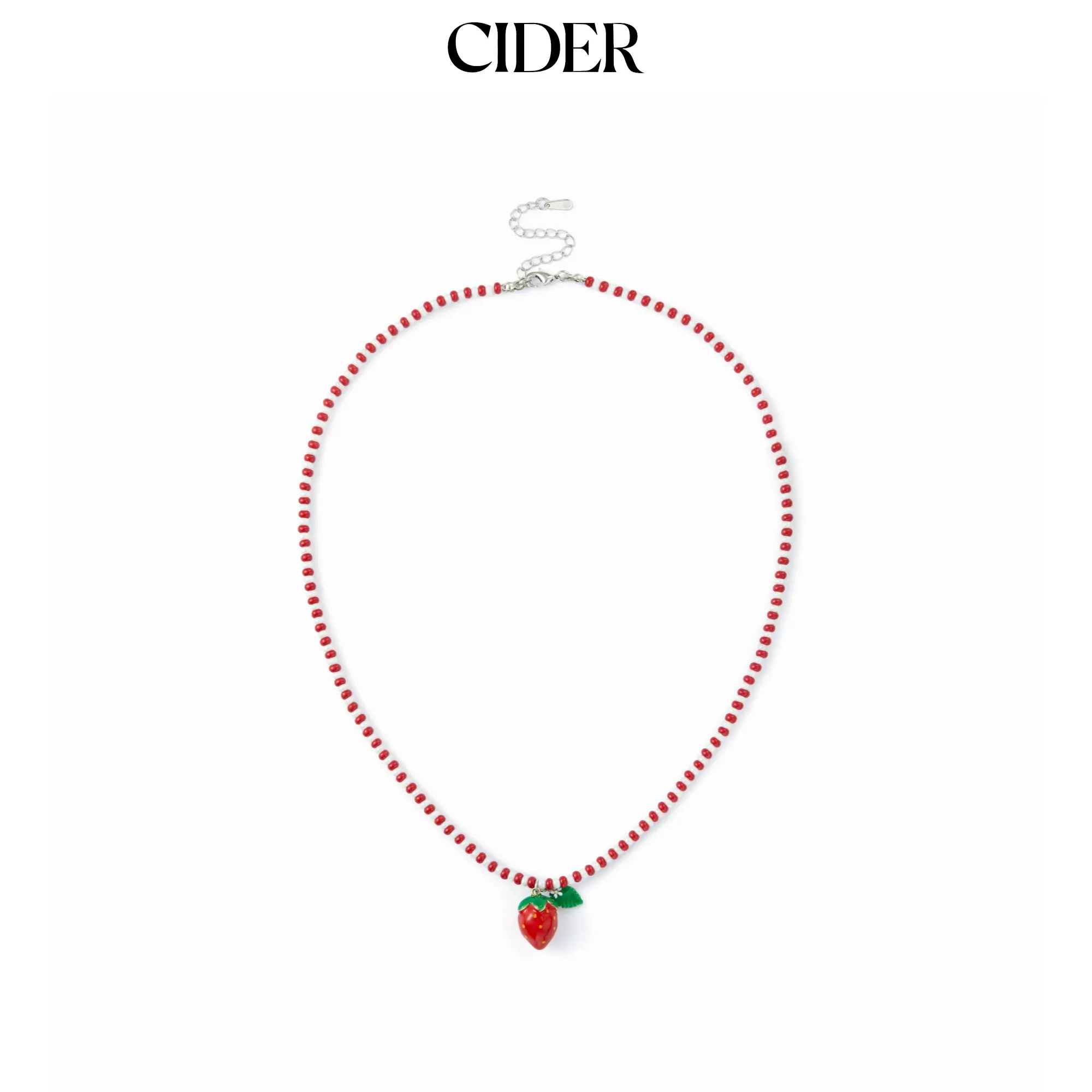 Cider STRAWBERRY BEADED NECKLACE