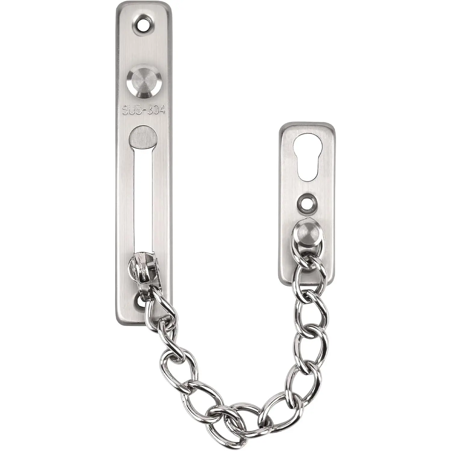 Heavy Duty 304 Stainless Steel Door Chain Lock – Spring- Anti-Tamper  Latch & Door Restrictor,  Safety Lock for Front &  Doors, , Apartment & Hotel  | Heavy Duty 304 Stainless Steel Door Chain Lock for  Door