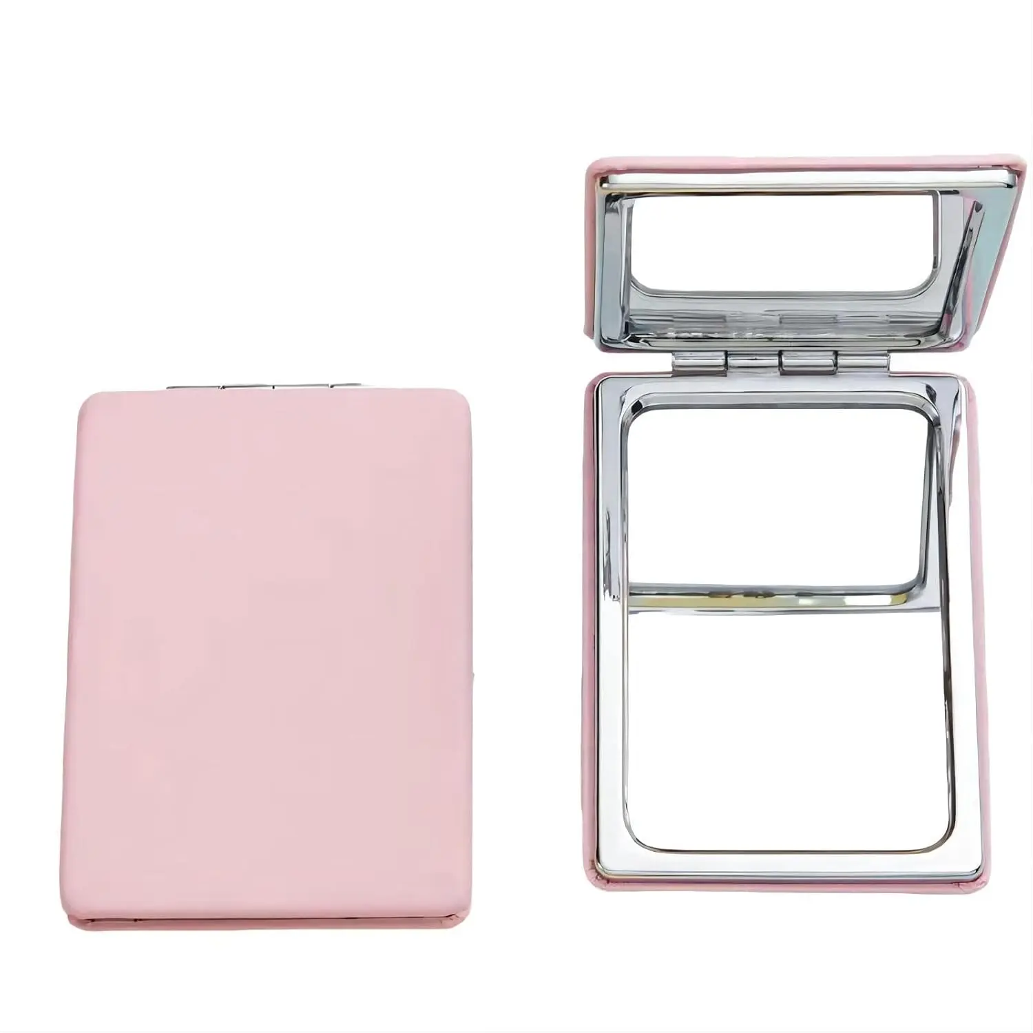 Compact Mirror for Men, Women and Girls, Black Travel Makeup Mirrors for Handbag and Pocket, Portable Double-Sided Mirror with Distortion Free (White)